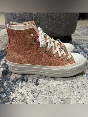 Converse Chuck Taylor All Star Hi Lift Golden Repair Knit Platform Sneakers 8.5